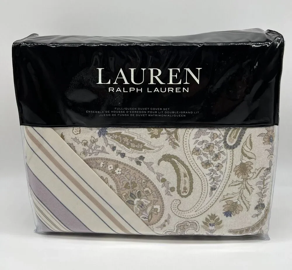 Ralph Lauren Estella 3-Pc. Paisley FULL/QUEEN Duvet Cover Set $385 NWT